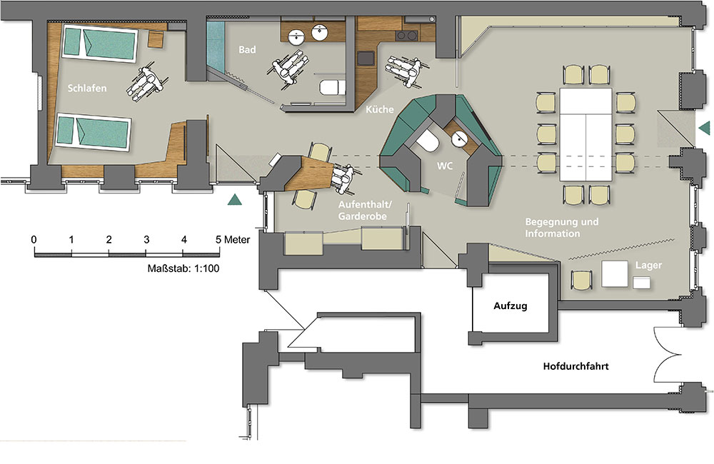 Grundriss Bad barrierefrei von Innenarchitekten in Berlin