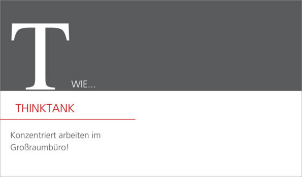 T-wie-Thinktank Thinktank im Großraumbüro