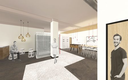 Flurbereich mit Kicker im Büro